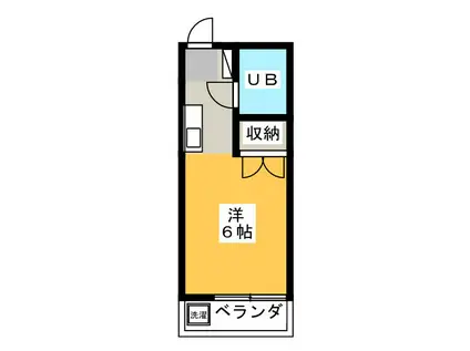 サンハイツ田倉(ワンルーム/1階)の間取り写真