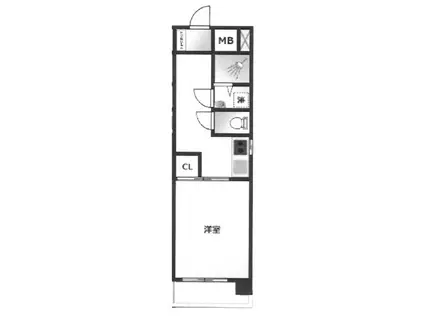 生瀬第2ビル(1K/3階)の間取り写真