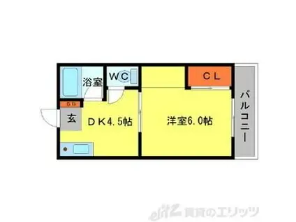 EST-1小野原(1DK/2階)の間取り写真