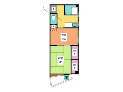 上野コーポ(2K/3階)の間取り写真