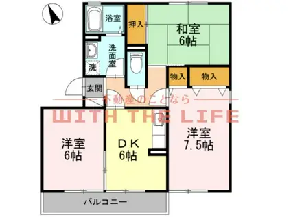 レ・ファミール・ド・ジョイ60(3DK/3階)の間取り写真