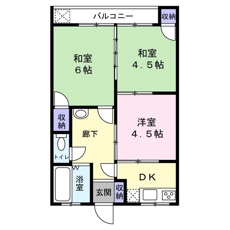 コーポセエム(3K/2階)の間取り写真