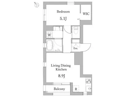 GRANDUO小石川II(1LDK/4階)の間取り写真