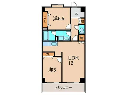 ひよどり(2LDK/1階)の間取り写真