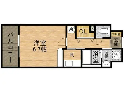 SUNNY SIDE UP(1K/9階)の間取り写真