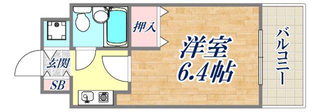 ライオンズマンション三宮東第2(1K/11階)の間取り写真