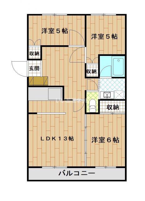 ダイユウグリーンレジデンス(3LDK/2階)の間取り写真