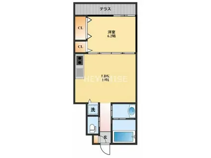 SS福田(1LDK/1階)の間取り写真