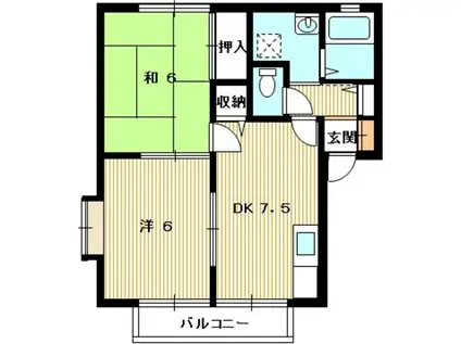 ラフィーネ21(2DK/1階)の間取り写真