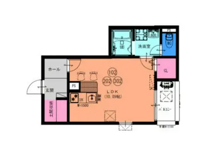FSTYLE狭山・池尻中2号館(ワンルーム/1階)の間取り写真