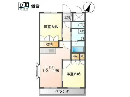 レゾネイト・セゾン22(2LDK/2階)の間取り写真