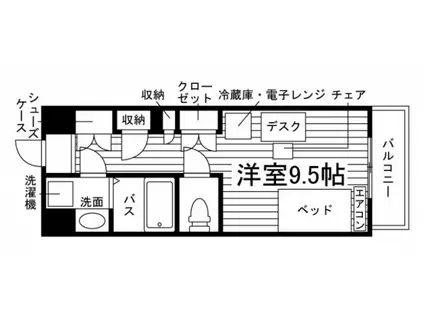 学生会館 CREAR PALETTE 梶ヶ谷(ワンルーム/4階)の間取り写真