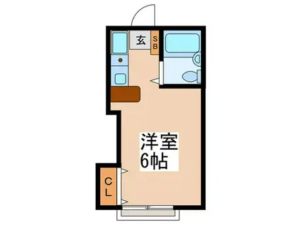 パストラル(ワンルーム/2階)の間取り写真