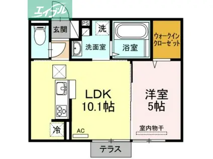 CONFIANCE (1LDK/2階)の間取り写真