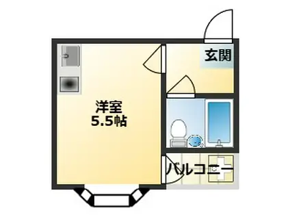 エルグリーン東住吉(1K/3階)の間取り写真