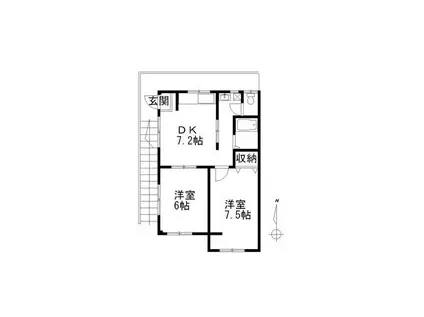 花尻松本ハイツ(2DK/2階)の間取り写真