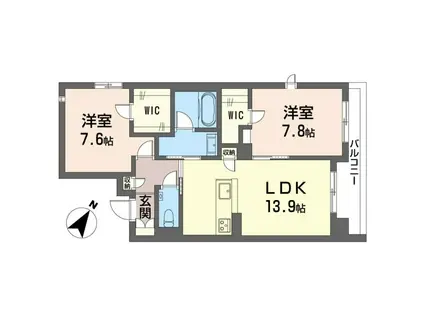 ココル登戸(2LDK/2階)の間取り写真