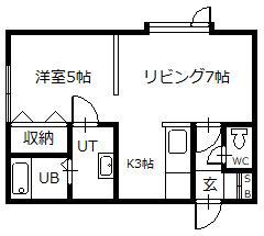リチネス東光(1LDK/1階)の間取り写真
