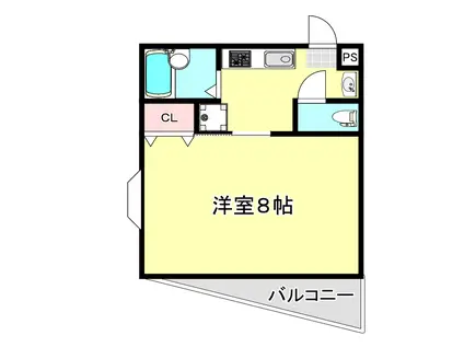 メゾンソレイユ鹿田(1K/4階)の間取り写真