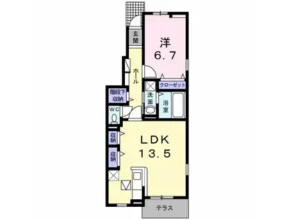 メゾン・ド・カルムVI(1LDK/1階)の間取り写真