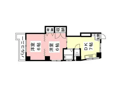 アロマージュフォレスト(2DK/2階)の間取り写真