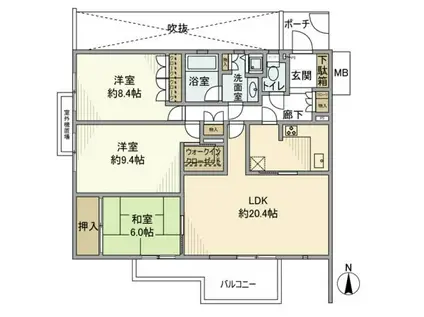 パーク・コート御影(3LDK/2階)の間取り写真