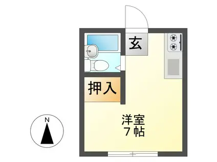 日野BASE(ワンルーム/1階)の間取り写真