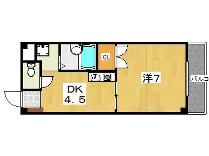 ミラーズファーム船橋(1DK/2階)の間取り写真