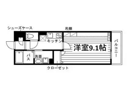 フィオリエール栄和(1K/1階)の間取り写真