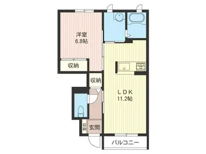 ソレイユマーメゾン(1LDK/1階)の間取り写真