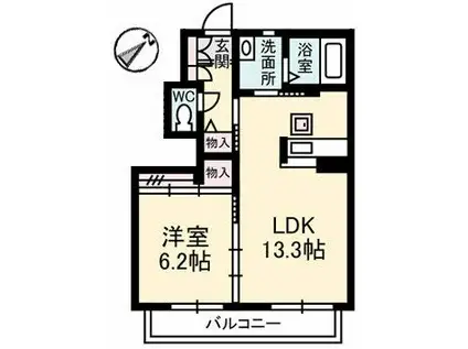 シャーメゾン ル・コンフォール(1LDK/1階)の間取り写真