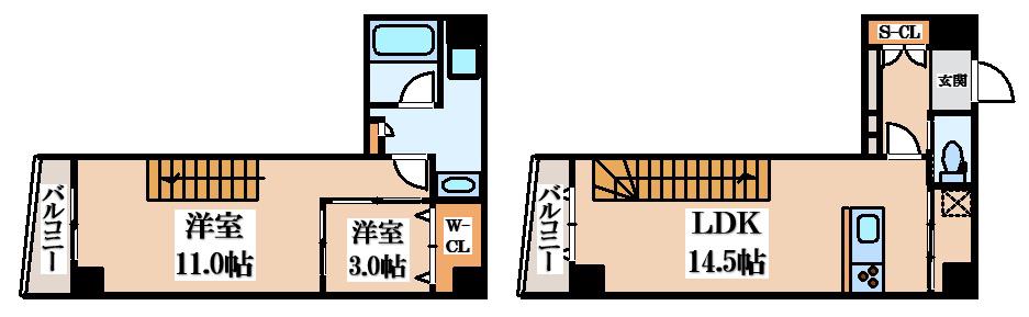 プレミアム長瀬駅前(2LDK/4階)の間取り写真