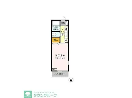 ヴィラ・ファミーユ B棟(1K/1階)の間取り写真