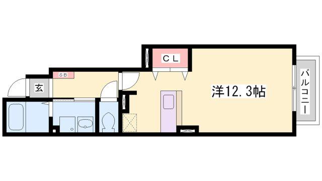 アンフィニ・S(1K/1階)の間取り写真