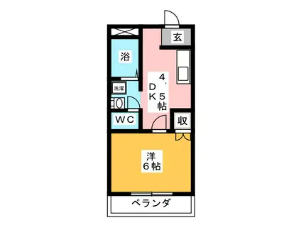 コートヴィレッジC(1DK/3階)の間取り写真
