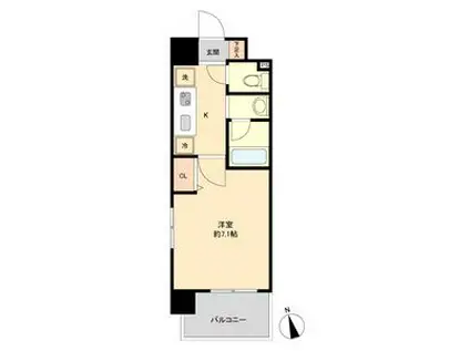 高畑レジデンス(1K/4階)の間取り写真