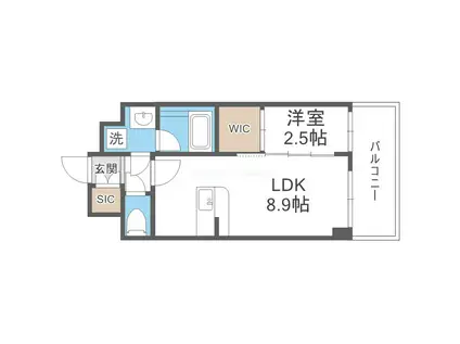 セレニテ新大阪グランデ シュッド(1LDK/8階)の間取り写真