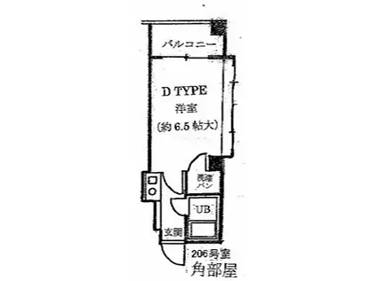 ベルトピア手柄I(ワンルーム/2階)の間取り写真