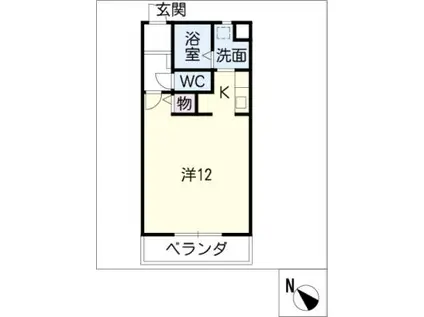 ルネスヌーボーバルティマン(ワンルーム/1階)の間取り写真