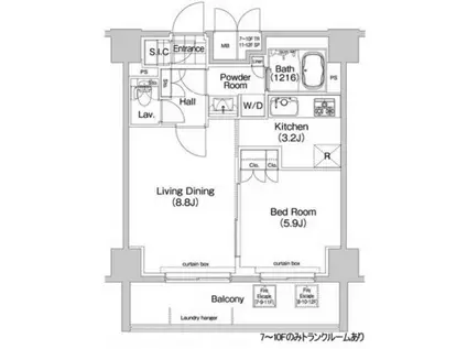 コンフォリア春日富坂(1LDK/12階)の間取り写真