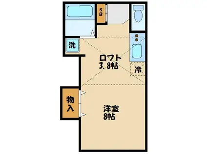 セキセイハイツ(ワンルーム/1階)の間取り写真