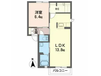 ツインフォール(1LDK/2階)の間取り写真