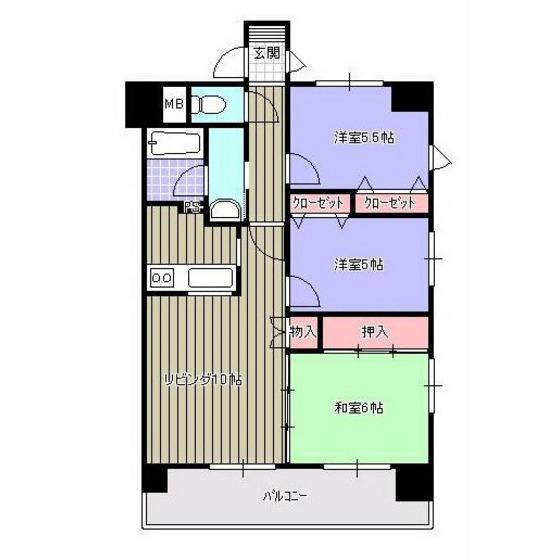 プルーリオン本町(3LDK/1階)の間取り写真