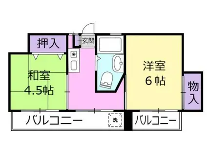 松戸パレス(2K/11階)の間取り写真