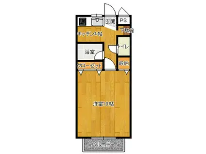 アメニティー竹村(1K/2階)の間取り写真