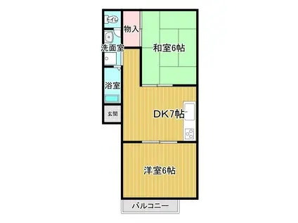 MAISON CLAIR(2DK/2階)の間取り写真