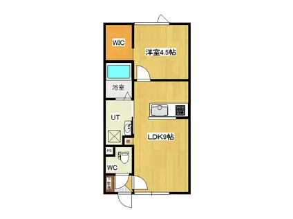 CORE ROOM(1LDK/1階)の間取り写真