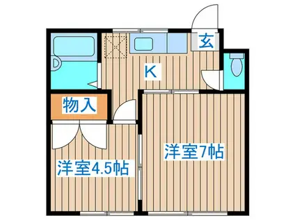 永和荘(2K/2階)の間取り写真