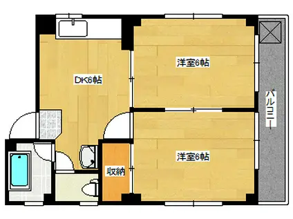 シティコーポ木坂(2DK/4階)の間取り写真