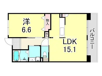 URパークタウン西武庫 18号棟(1LDK/2階)の間取り写真